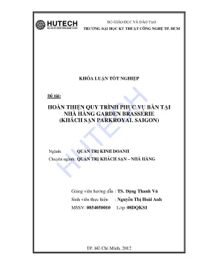 Hoàn thiện quy trình phục vụ bàn Garden Brasserie