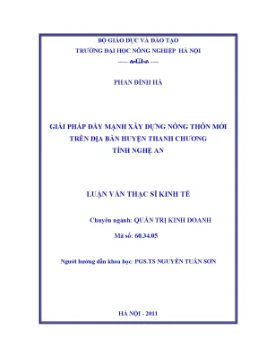 Nâng cao hiệu quả xây dựng nông thôn mới tại huyện Thanh