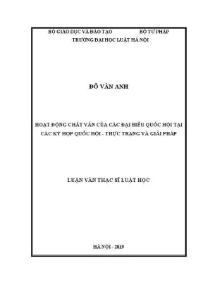 Nghiên cứu hoạt động chất vấn của đại biểu Quốc hội: 