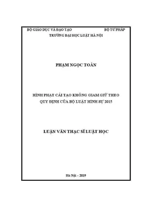Luận văn thạc sĩ về hình phạt cải tạo không giam giữ