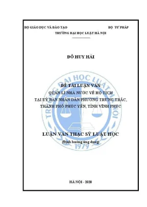 Quản lý hộ tịch tại UBND phường Trưng Trắc, Phúc Yên: 