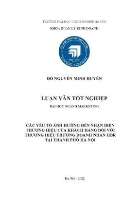 Yếu tố ảnh hưởng đến nhận diện thương hiệu của khách 