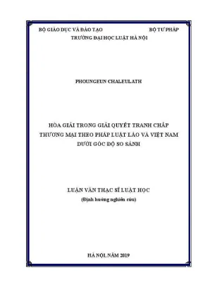 So sánh pháp luật Việt Nam và Lào trong hòa giải tranh
