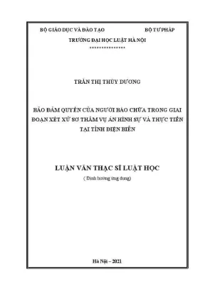Bảo Đảm Quyền Người Bào Chữa Trong Xét Xử Sơ Thẩm Tại 