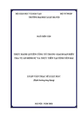 Thực hành quyền công tố trong điều tra án hình sự tại