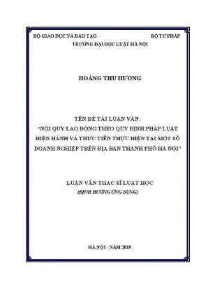 Nội quy lao động theo pháp luật hiện hành tại Hà Nội