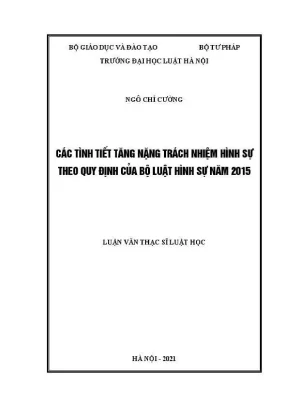 Tình tiết tăng nặng trách nhiệm hình sự trong bộ luật