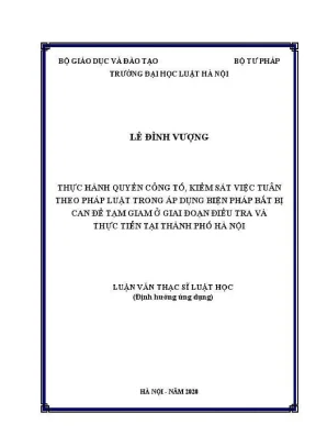Nghiên cứu thực hành quyền công tố trong bắt bị can tạm