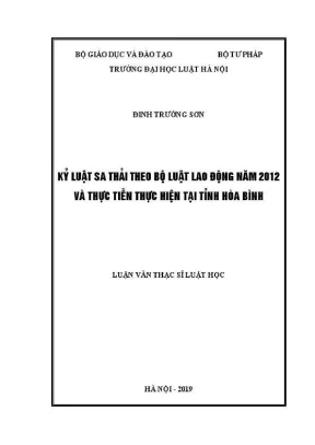 Kỷ Luật Sa Thải Theo Bộ Luật Lao Động 2012 Tại Tỉnh Hòa Bình
