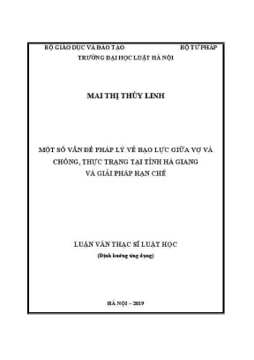 Giải pháp giảm bạo lực gia đình tại Hà Giang: Luận văn