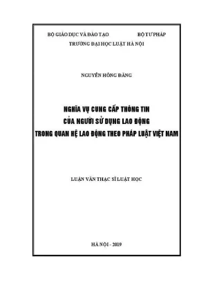 Nghĩa Vụ Cung Cấp Thông Tin Của Người Sử Dụng Lao Động