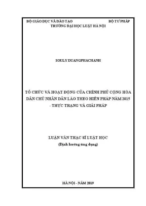 Tổ chức và hoạt động của Chính phủ Lào theo Hiến pháp