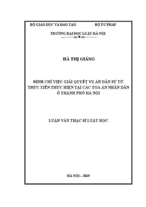 Nghiên cứu đình chỉ giải quyết vụ án dân sự tại Hà Nội
