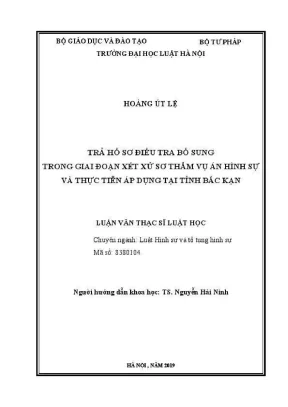 Thực trạng và quy định về trả hồ sơ điều tra bổ sung 