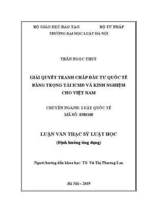 Giải quyết tranh chấp đầu tư quốc tế bằng trọng tài 