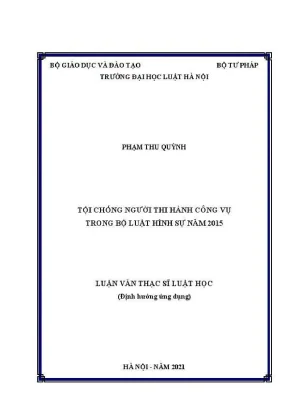 Nghiên cứu tội chống người thi hành công vụ trong Bộ