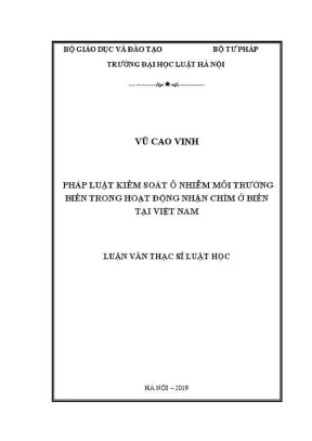 Kiểm Soát Ô Nhiễm Môi Trường Biển Tại Việt Nam: Nghiên 