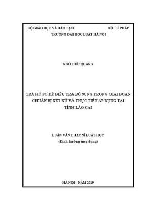 Điều Tra Bổ Sung Trong Giai Đoạn Chuẩn Bị Xét Xử Luật