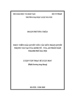 Giải Quyết Yêu Cầu Huỷ Phán Quyết Trọng Tài Tại Tòa Kinh