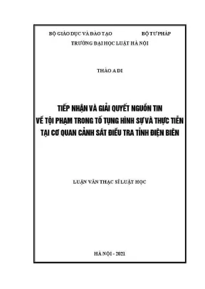 Nghiên cứu về tiếp nhận và xử lý thông tin tội phạm
