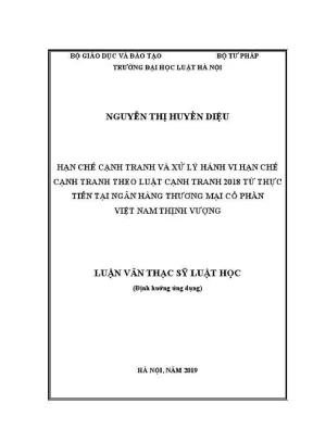 Hạn Chế Cạnh Tranh Trong Ngân Hàng Thương Mại: Nghiên