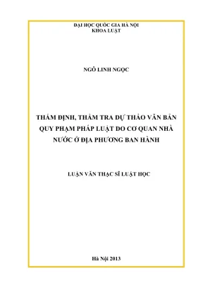 Thẩm định và thẩm tra dự thảo văn bản quy phạm pháp luật