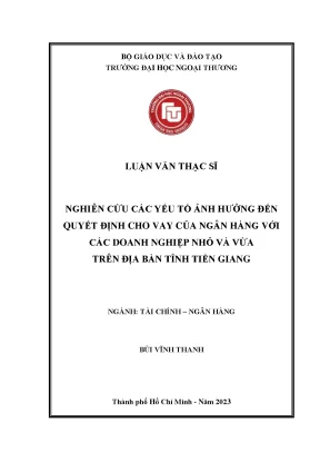 Yếu tố ảnh hưởng đến quyết định cho vay ngân hàng cho 
