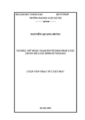 Nghiên cứu tội bắt giữ trái pháp luật theo Bộ luật Hình