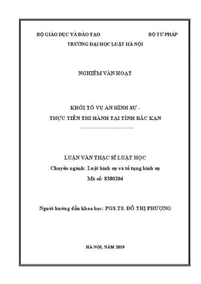 Nghiên cứu thực tiễn khởi tố vụ án hình sự tại Bắc Kạn