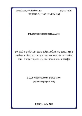 Quản lý công ty TNHH một thành viên theo Luật Doanh