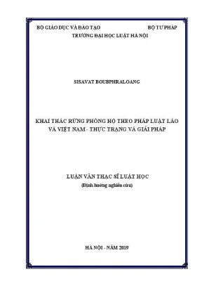 Giải pháp khai thác rừng phòng hộ theo pháp luật Lào và