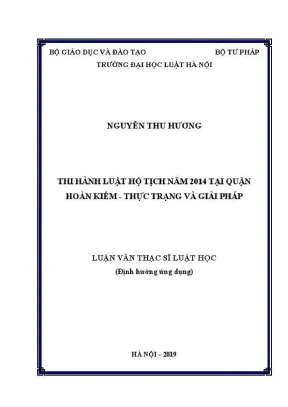 Thực trạng và giải pháp thi hành luật hộ tịch tại quận