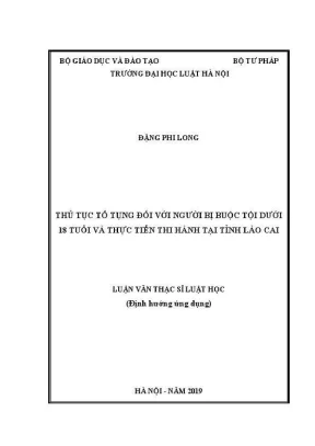 Thủ tục tố tụng đối với người dưới 18 tuổi tại Lào Cai