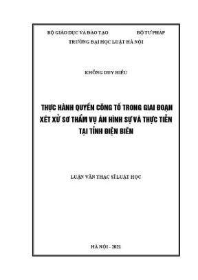 Thực hành quyền công tố trong xét xử sơ thẩm án hình sự