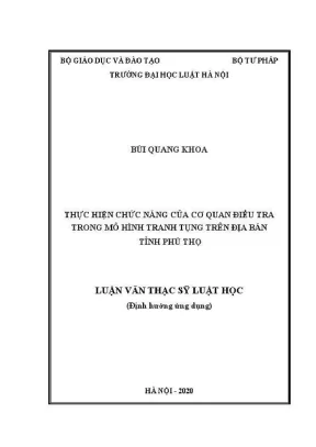 Chức Năng Cơ Quan Điều Tra Trong Mô Hình Tranh Tụng Tại