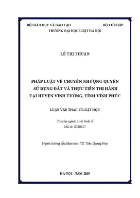 Nghiên cứu chuyển nhượng quyền sử dụng đất tại Vĩnh