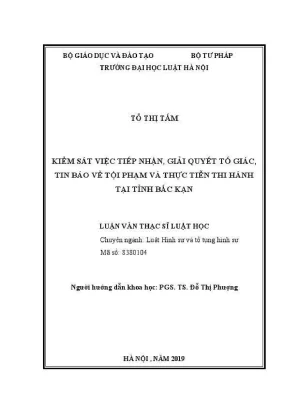 Nghiên cứu việc tiếp nhận và giải quyết tố giác tội phạm 