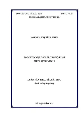 Nghiên cứu tội chứa mại dâm theo Bộ luật hình sự 2015