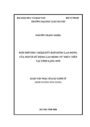 Chấm Dứt Hợp Đồng Lao Động: Nghiên Cứu Tại Tỉnh Lạng Sơn