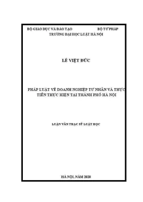 Nghiên cứu pháp luật về doanh nghiệp tư nhân tại Hà Nội