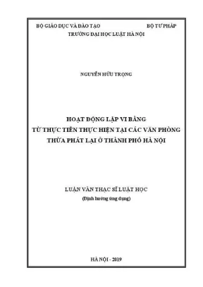 Nghiên cứu về vi bằng tại văn phòng thừa phát lại Hà Nội