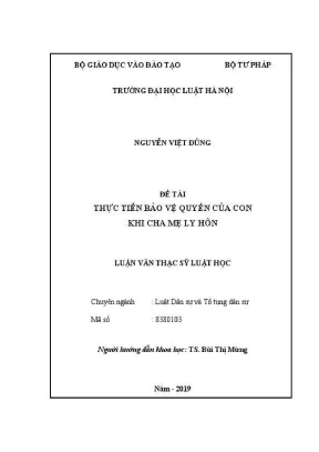 Bảo vệ quyền lợi của trẻ em trong ly hôn: Nghiên cứu
