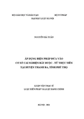 Biện pháp cai nghiện bắt buộc tại huyện Thanh Ba, Phú Thọ