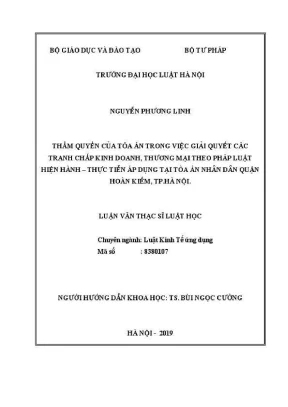 Thẩm quyền của Tòa án trong giải quyết tranh chấp kinh 