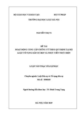 Nghiên cứu hoạt động cung cấp chứng cứ theo Bộ luật Tố