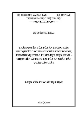 Thẩm quyền của Tòa án trong giải quyết tranh chấp kinh