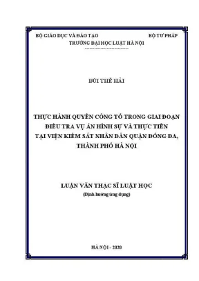 Thực hành quyền công tố trong điều tra hình sự tại Viện