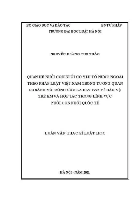 So sánh pháp luật Việt Nam về nuôi con nuôi quốc tế với 
