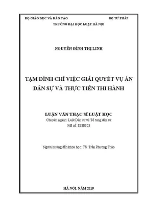 Tạm đình chỉ giải quyết vụ án dân sự: Thực tiễn và Luận