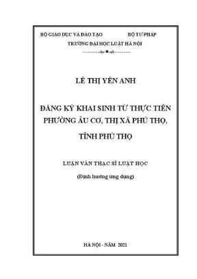 Nghiên cứu thực tiễn đăng ký khai sinh tại phường Âu Cơ,